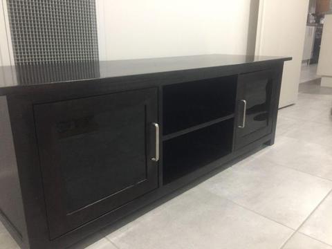 Wooden TV Unit with glass doors and Free DVD Player