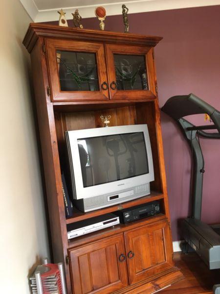 Wooden corner tv unit