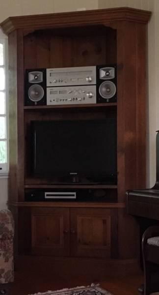 Recycled Solid Timber Corner Entertainment Unit
