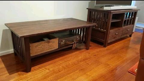 Entertainment unit and matching coffee table