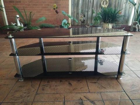 Black tinted glass 3 tier tv unit