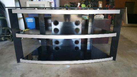 Tv unit black glass