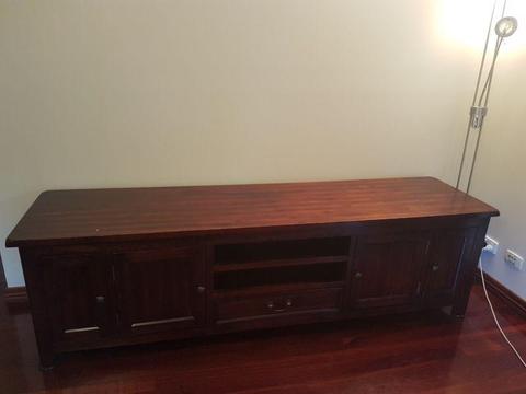 Large entertainment unit with coffee and side table