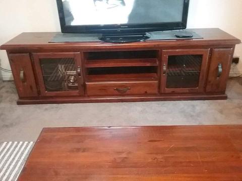Solid Timber TV Unit and Coffee Table