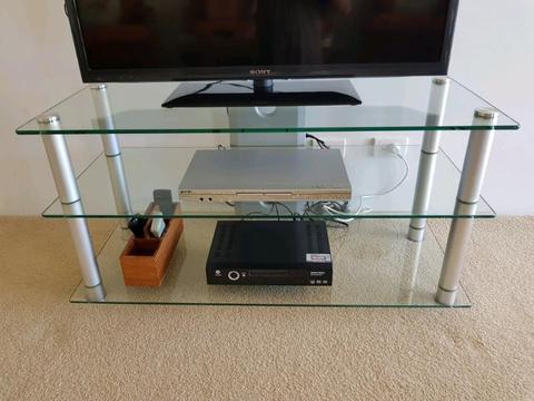 Glass 3 shelf TV unit
