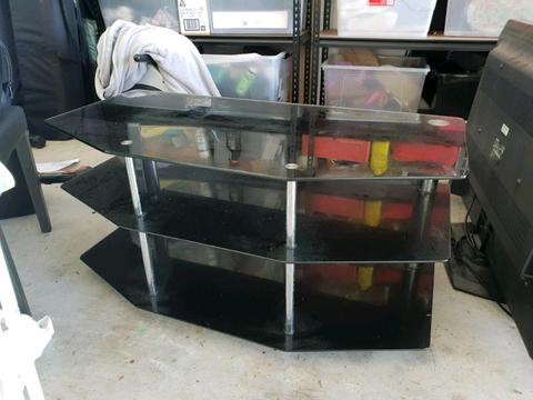 Black Glass & chrome TV unit