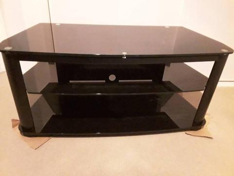 TV Stand With Glass Shelves
