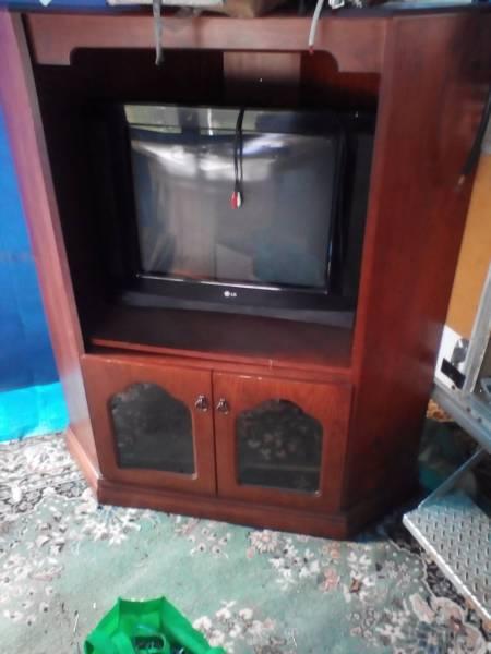 For wooden tv cupbroad with tv