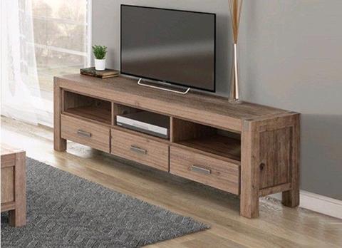 Oak colour tv entertainment unit with metal features