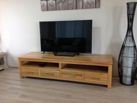 As New Hardwood Entertainment Unit and matching Coffee Table