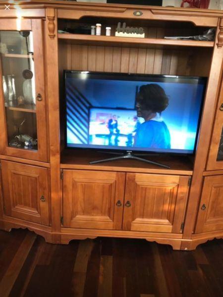 Timber and glass tv cabinet