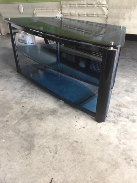 Heavy duty glass tv cabinet