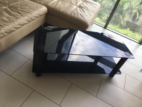 Black tv unit glass tempered $60