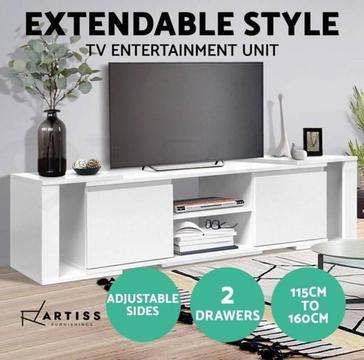 TV Stand Entertainment Unit Cabinet Storage Drawer Lowline White