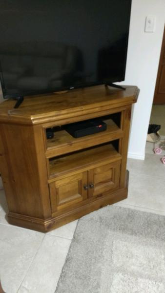 Solid Wood Corner TV Unit