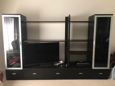 Entertainment Unit and Glass Top Buffet