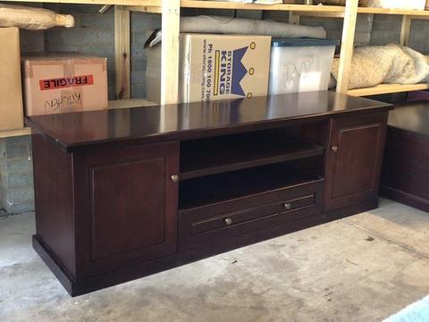 Solid timber TV unit & coffee table