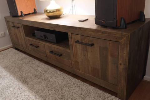 Superb Reclaimed Timber Style Entertainment Unit - Brand New