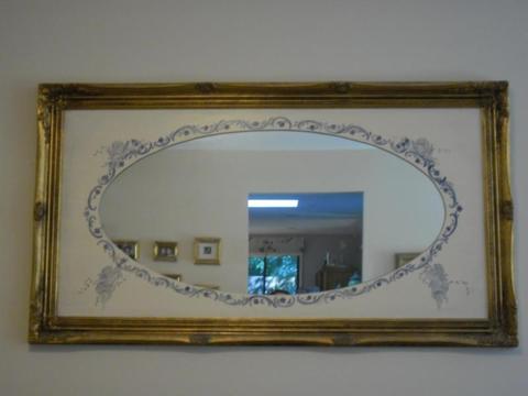 Gold Frame Hand Painted Mirror