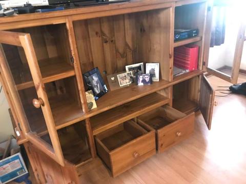 Large Solid Pine TV Cabinet