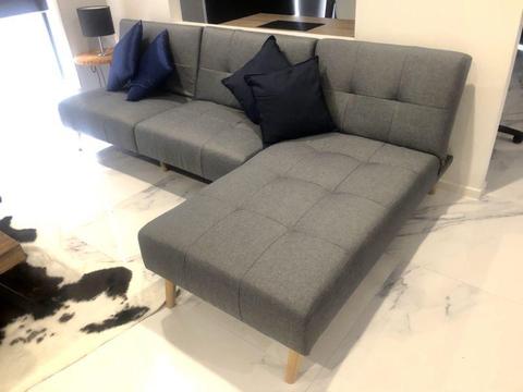 2.6m WIDE MODERN LOUNGE *Brand New* with SOFABED FOLDOWN Feature!