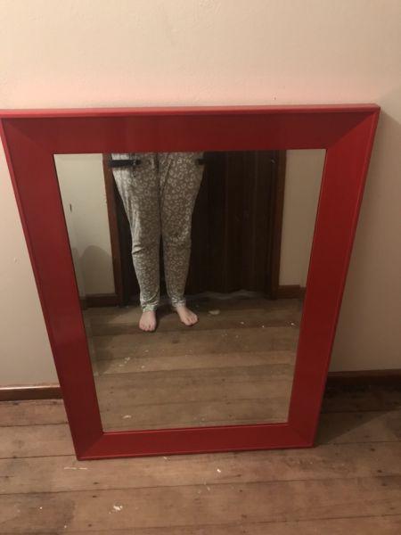 Large red mirror