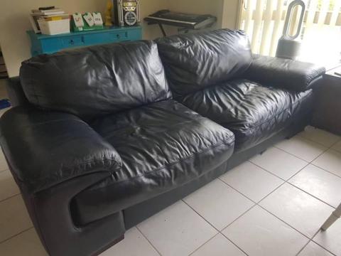 leather couch sofa