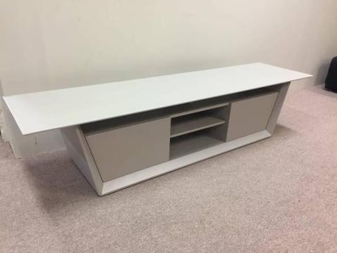 Grey Glass Top TV Unit - SELL AS-IS - LAST - NEW