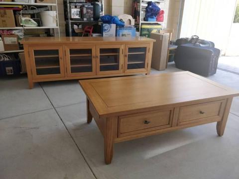 TV Stand Cabinet Entertainment and Coffee Table Tasmanian Oak