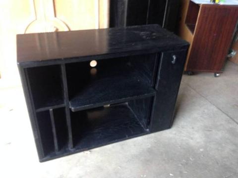 Two piece black TV unit and low line unit with drawers
