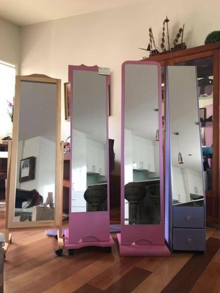 Brand new dress mirror pink purple wooden frame kids children