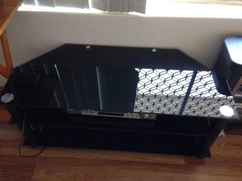 BLACK GLASS TV UNIT FOR SALE