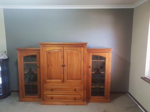 Large wooden tv cabinets with led light cabinets