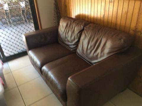 Two and half seater leather sofa
