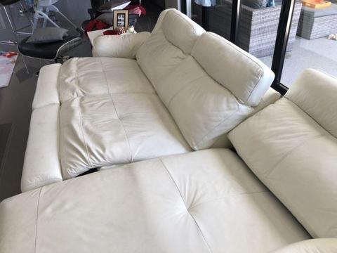 SOLD White Leather Sofa - will take offer if sold this weekend!!!
