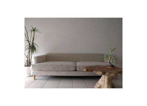 Nick scali fabric 3 seater sofa / couch DARCIA ( White beige)