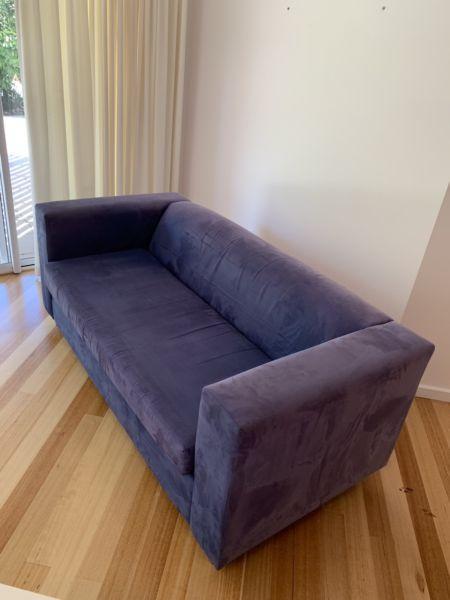 3x 2 seater blue sofas