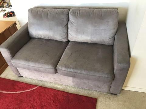 2 seater suede pull out sofa couch