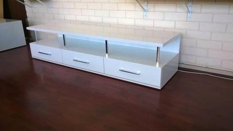 TV Unit 1.8 - 3 Drawers - WHITE Drawer - Avila - NEW YEAR SPECIAL