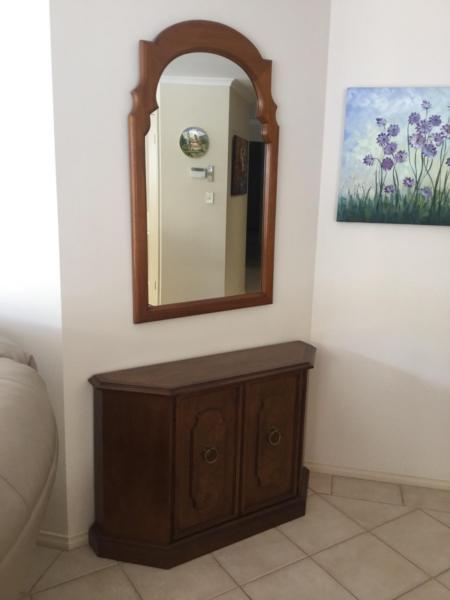 Hall cupboard and mirror