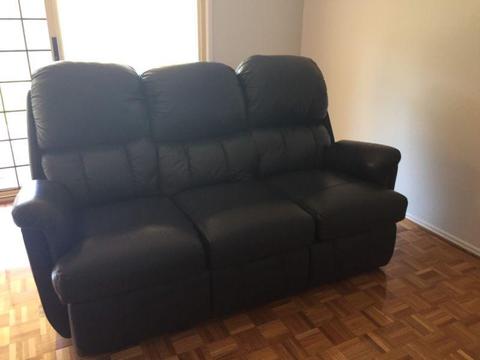 Genuine leather 3 seater lounge