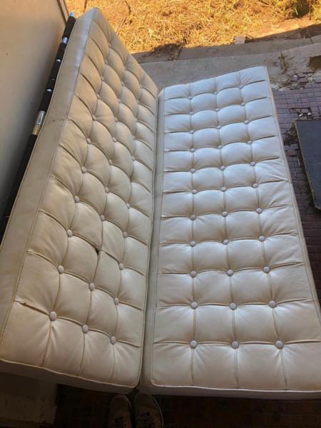 White leather sofa futon