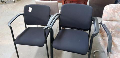 3 Black Visitor Chairs