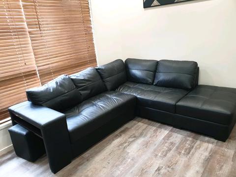 Black leather couch $450