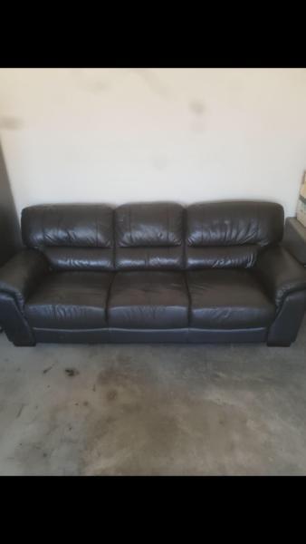 Black leather couches