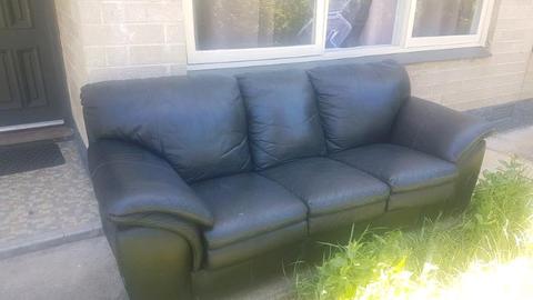 Black couch fake leather