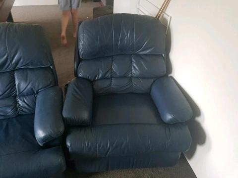 Leather couch and recliners