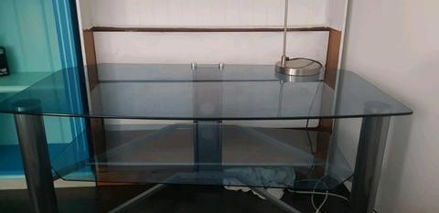Glass TV Unit and table lamp