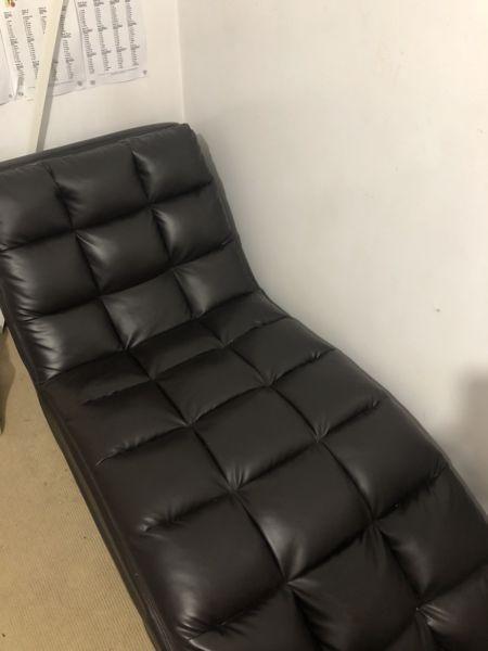 Faux Leather Chaise Lounge