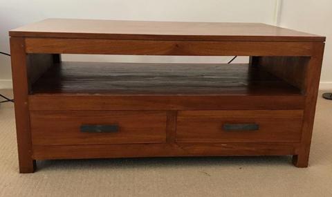 Wooden TV cabinet with drawers